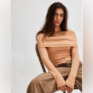 NWT Free People Autumn Cozy Bodusuit in Tan - XS